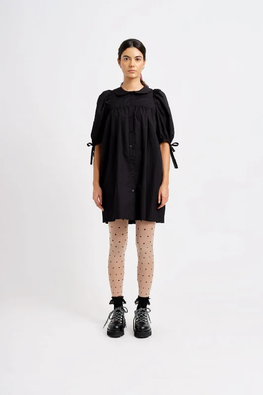 Evelyn Poplin Dress Black