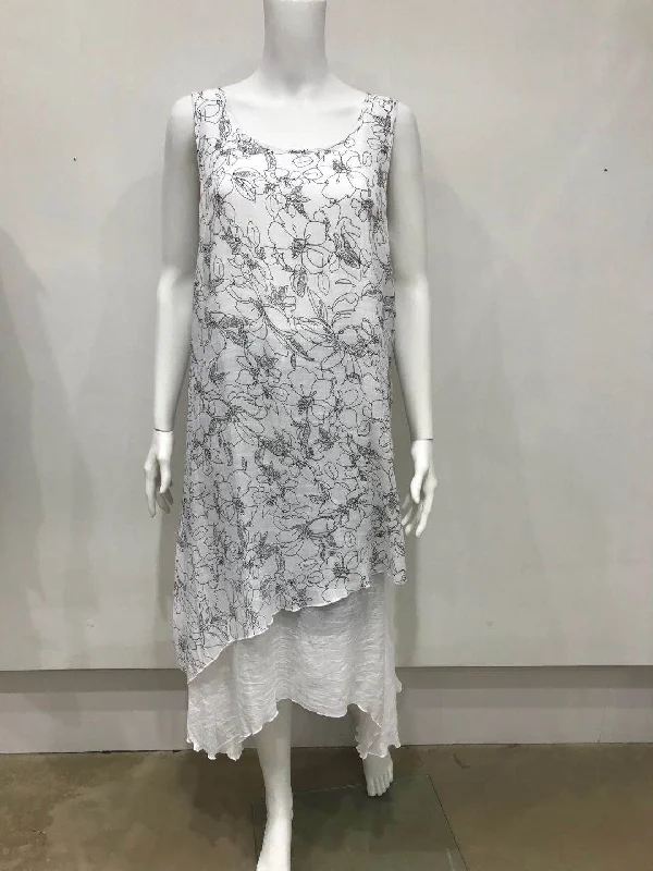 Double layer print dress
