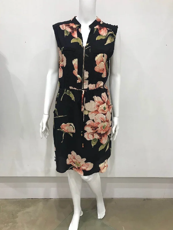 1/2 zip floral dress