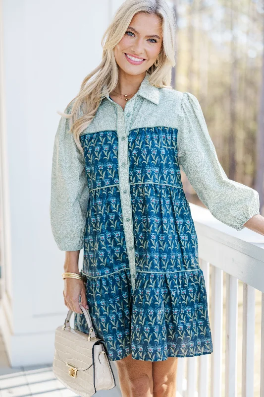 The Wanderer Navy Blue Floral Dress