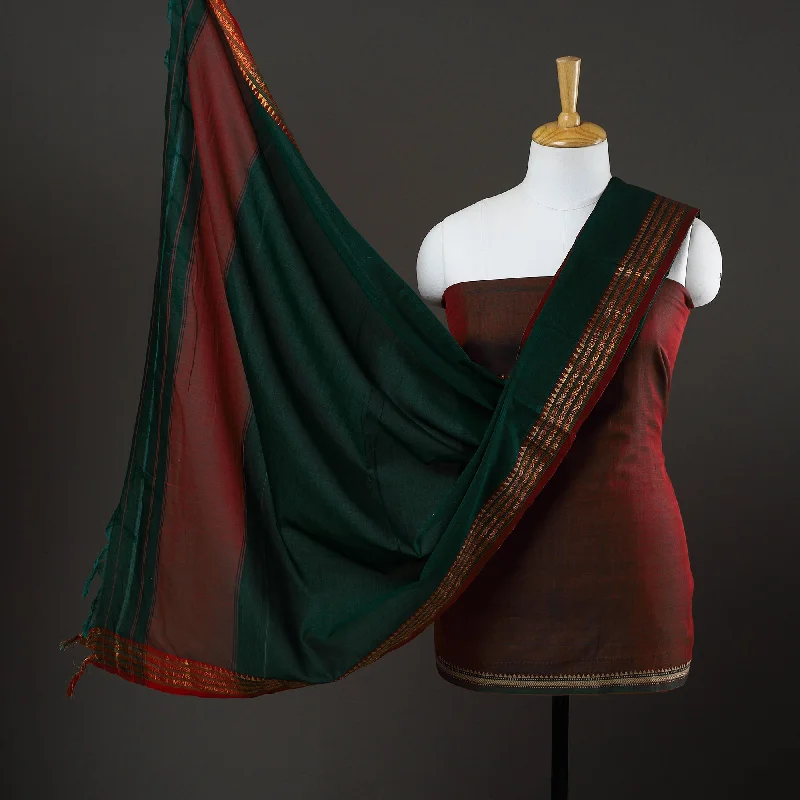 Maroon - 3pc Cotton Dharwad Dress Material 14