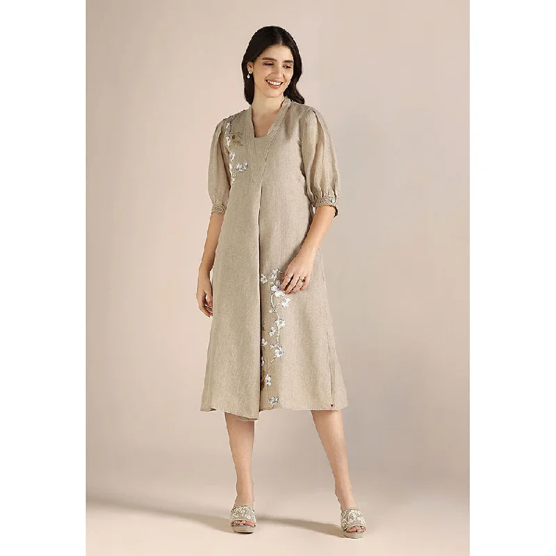 Kaveri Beige Natural Camelia Dress