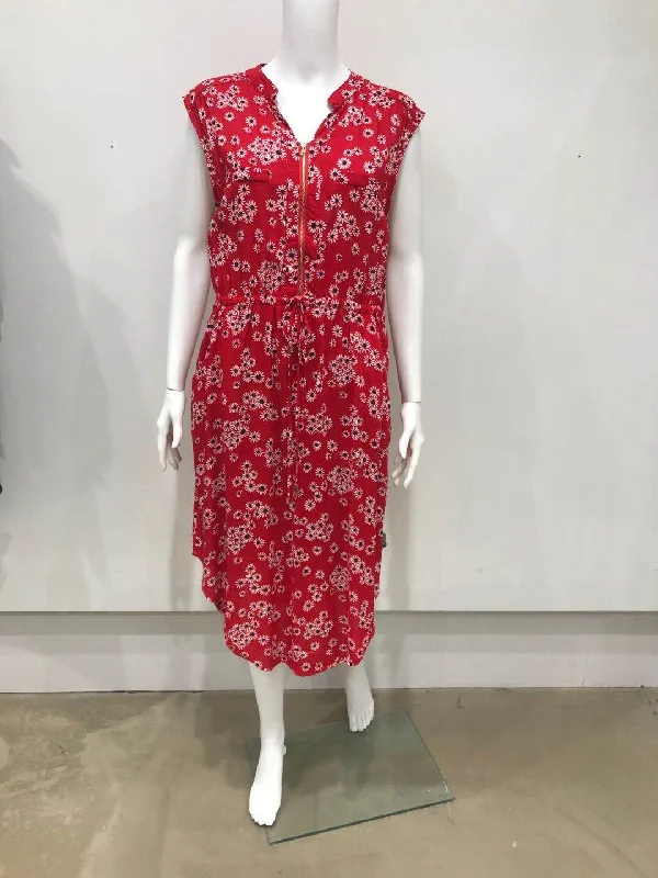 1/2 zip sunflower print dress