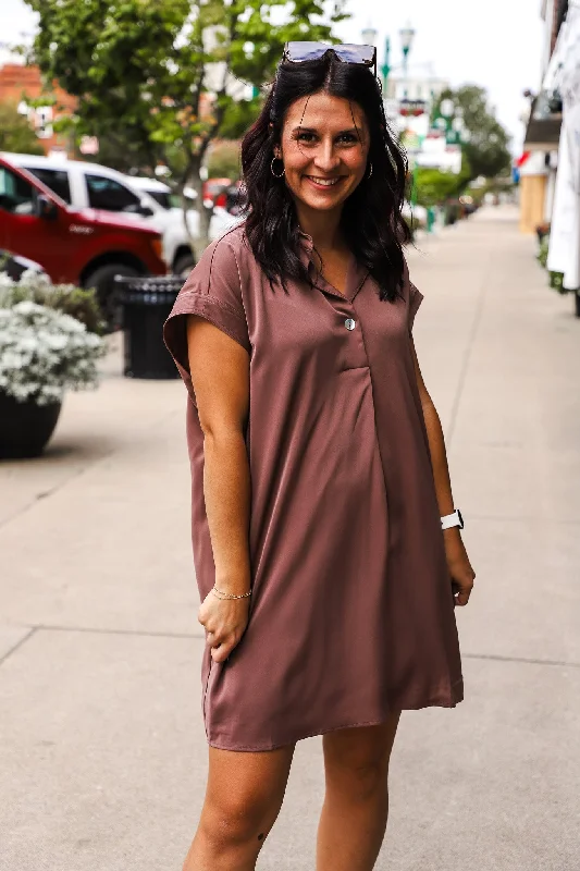 Making it Easy Brown Tunic Dress