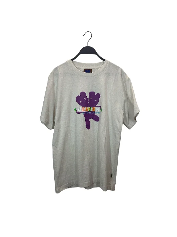 Heaven By Marc Jacobs/T-Shirt/M/Cotton/CRM/PURPLE TEDDY/ Satin Fabric Silk Fabric Chiffon Fabric