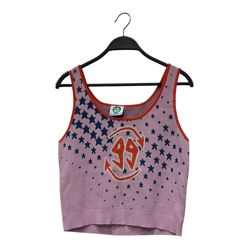 HAPPY 99/T-Shirt/M/Nylon/PPL/Tank Top Striped Floral Plaid