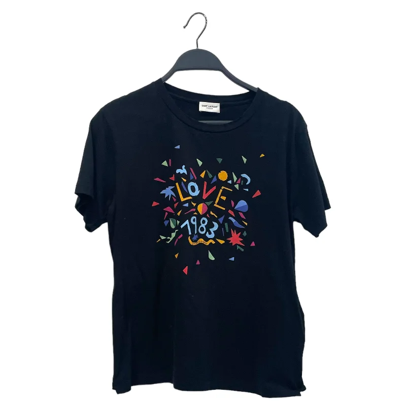 SAINT LAURENT/T-Shirt/XS/Graphic/Cotton/MLT/ Solid Color Striped Floral