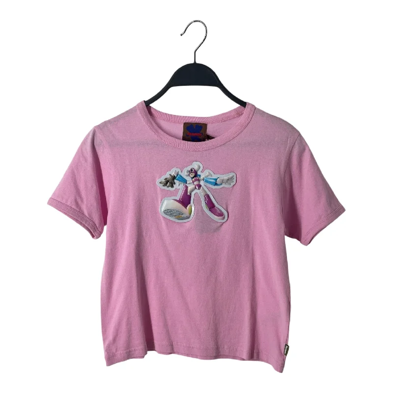 Heaven By Marc Jacobs/T-Shirt/S/Graphic/Cotton/PNK/PUFF ROBOT PATCH Mesh Blend Leather Blend Suede Blend