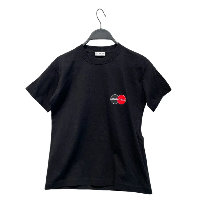 BALENCIAGA/T-Shirt/M/Graphic/Cotton/BLK/MAstercard Tee Real Fur Shearling Chenille
