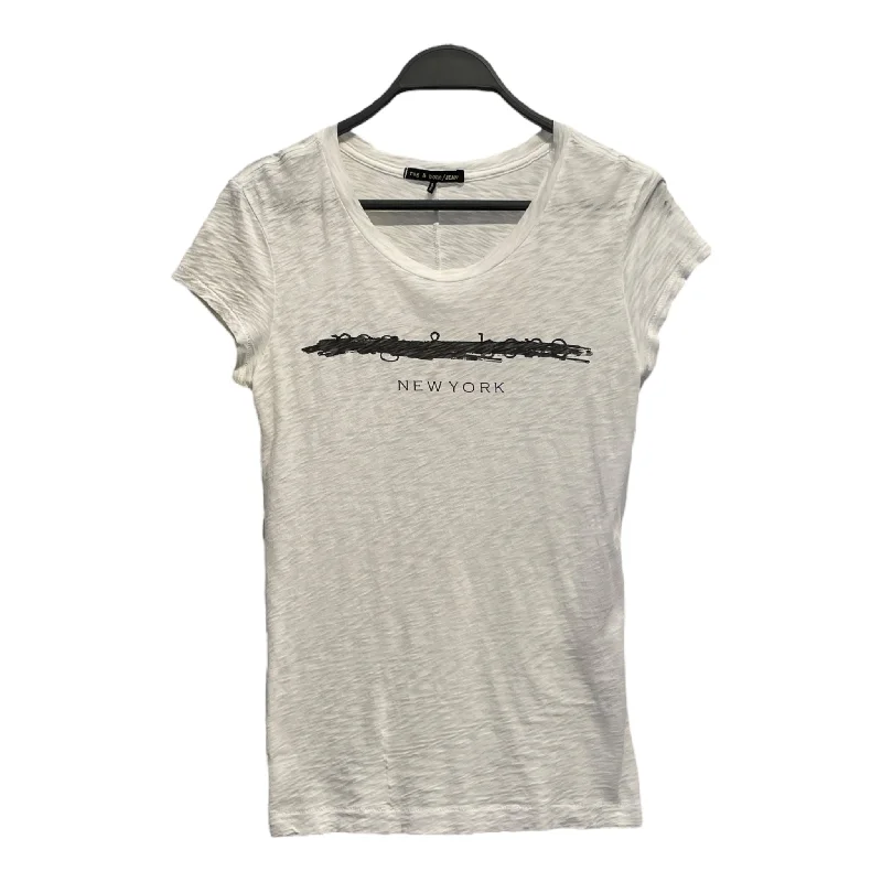 rag & bone/T-Shirt/XS/Graphic/Cotton/WHT/ Seamless Knitted Crochet