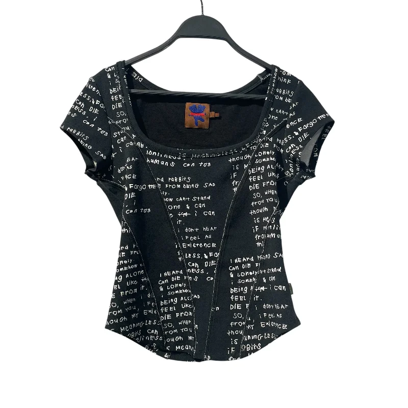 Heaven By Marc Jacobs/T-Shirt/S/Graphic/Cotton/BLK/HEAVEN BY MARC JACOBS Notch Collar Peter Pan Collar Cowl Neck