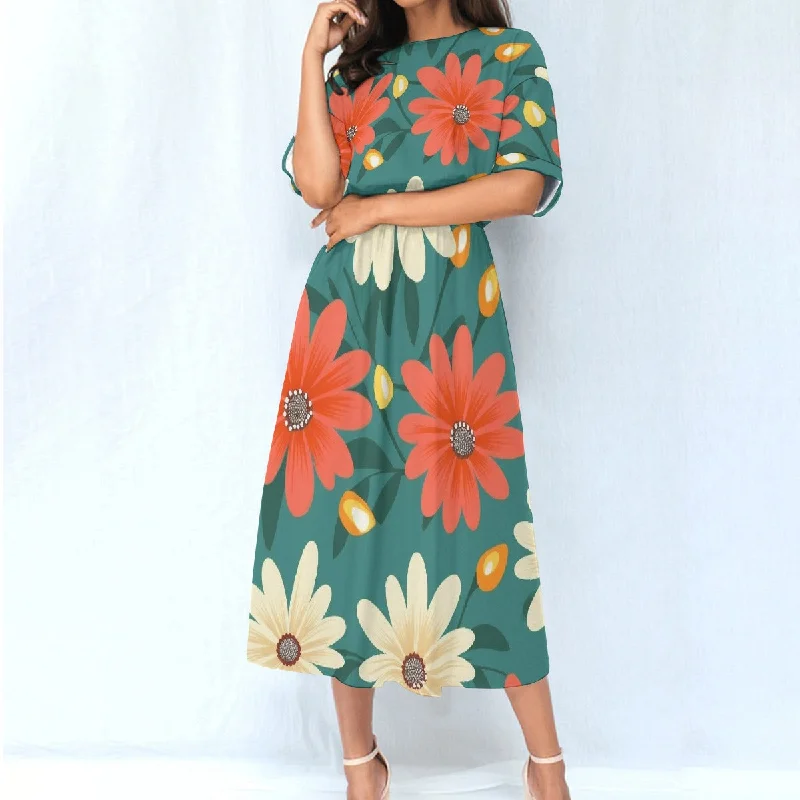 All-Over Print Women's Elastic Waist Dress Bodycon Club Sequined