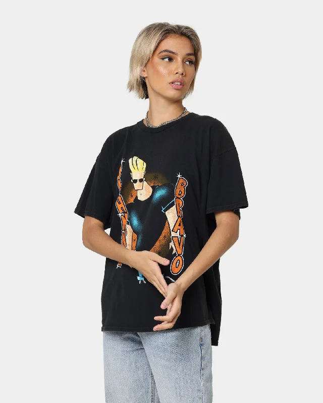 American Thrift X Johnny Bravo Man, I'm Pretty Vintage T-Shirt Black Wash Jersey Fabric Tulle Fabric Batik Fabric