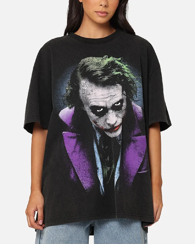 American Thrift X DC Batman The Joker Magic Trick Heavy T-Shirt Vintage Black Mesh Fabric Canvas Fabric Denim Fabric