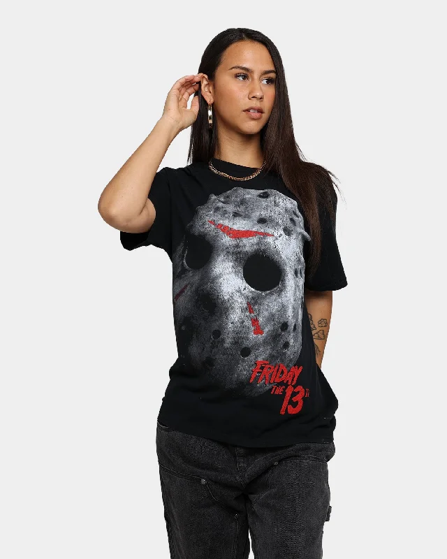 American Thrift X Friday The 13th Jason's Mask Vintage T-Shirt Black Wash Front Pockets Side Pockets Patch Pockets