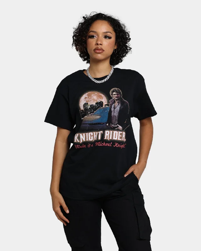 American Thrift X Knight Rider Make It Michael Knight T-Shirt Black Mesh Blend Leather Blend Suede Blend