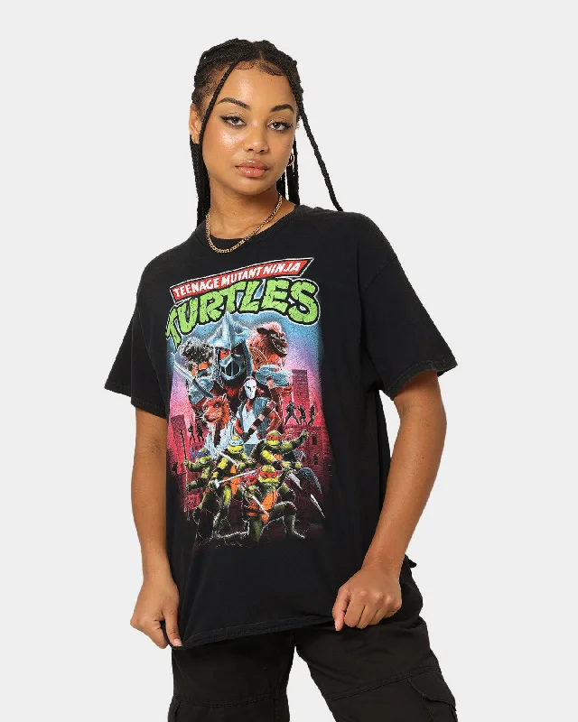 American Thrift X Teenage Mutant Ninja Turtles Poster V1 Vintage T-Shirt Vintage Black Front Pockets Side Pockets Patch Pockets