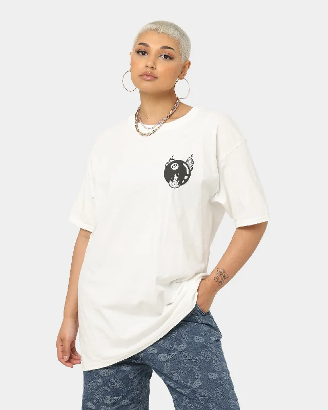 Goat Crew 8 Ball T-Shirt White Denim Fabric Leather Fabric Suede Fabric