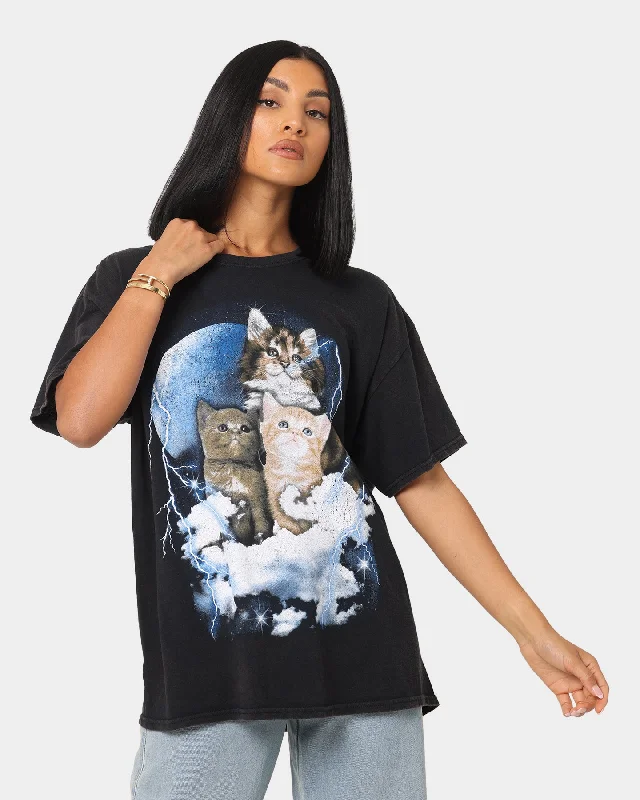 Goat Crew Cute Vintage T-Shirt Black Wash Sequined Glittery Shiny