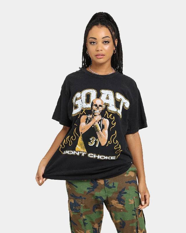 Goat Crew Don't Choke Vintage T-Shirt Black Wash Striped Floral Plaid