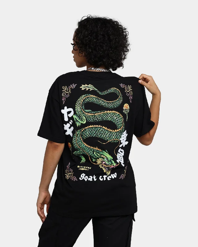 Goat Crew Sleeping Dragons T-Shirt Black Polka Dot Checkered Tartan