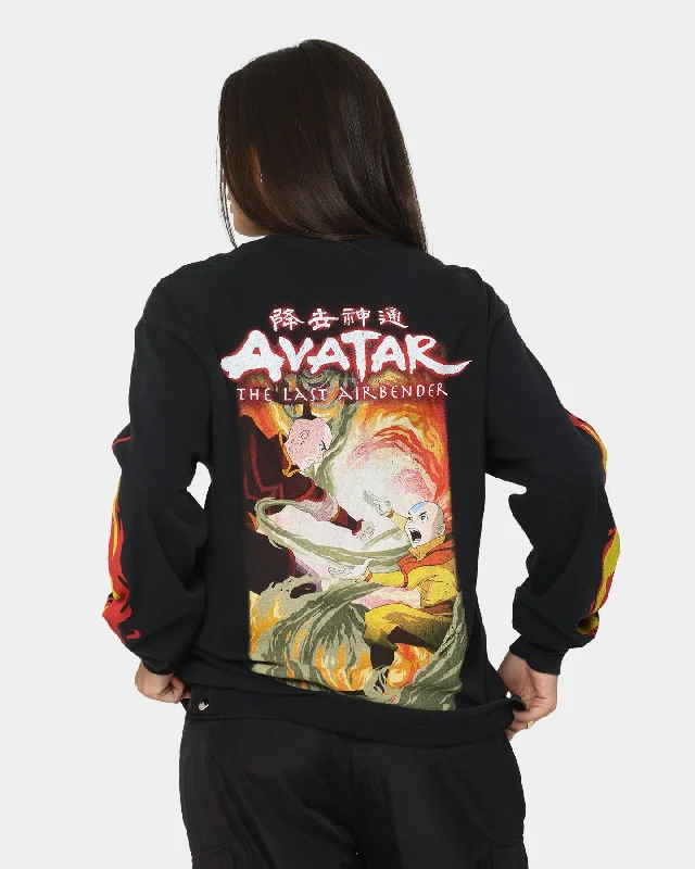 Goat Crew X Avatar: The Last Airbender Fire Nation Long Sleeve T-Shirt Black Wash Spandex Blend Rayon Blend Denim Blend