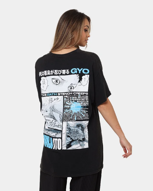 Goat Crew X Gyo Gyo Vintage T-Shirt Black Wash Sequined Glittery Shiny