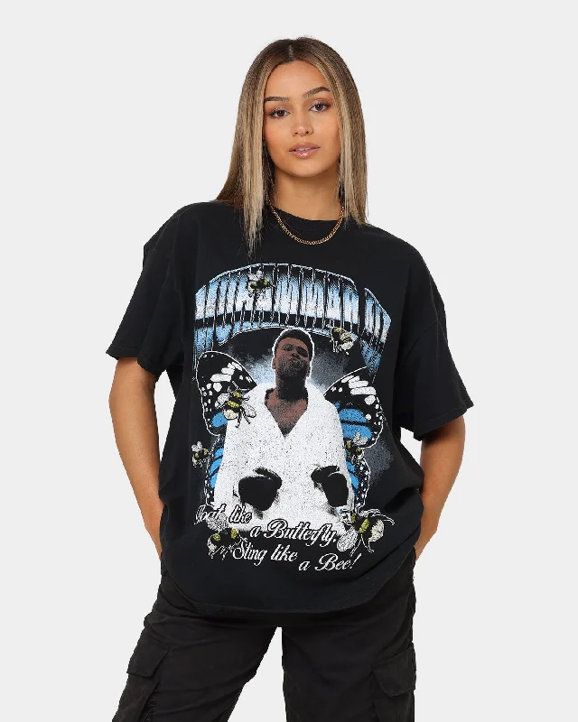 Goat Crew X Muhammad Ali Butterfly Vintage T-Shirt Black Wash Welt Pockets Slit Pockets Flap Pockets