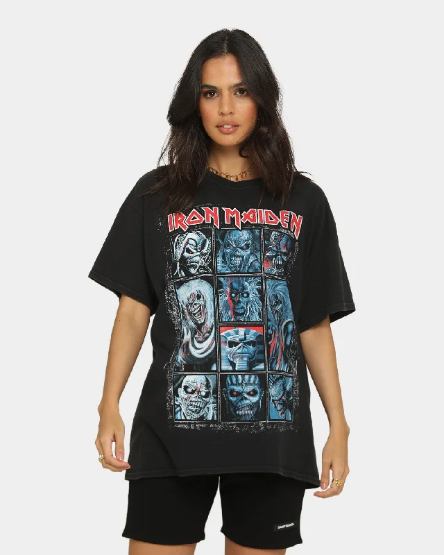 Iron Maiden Ten Eddies Vintage T-Shirt Black Wash Striped Floral Plaid
