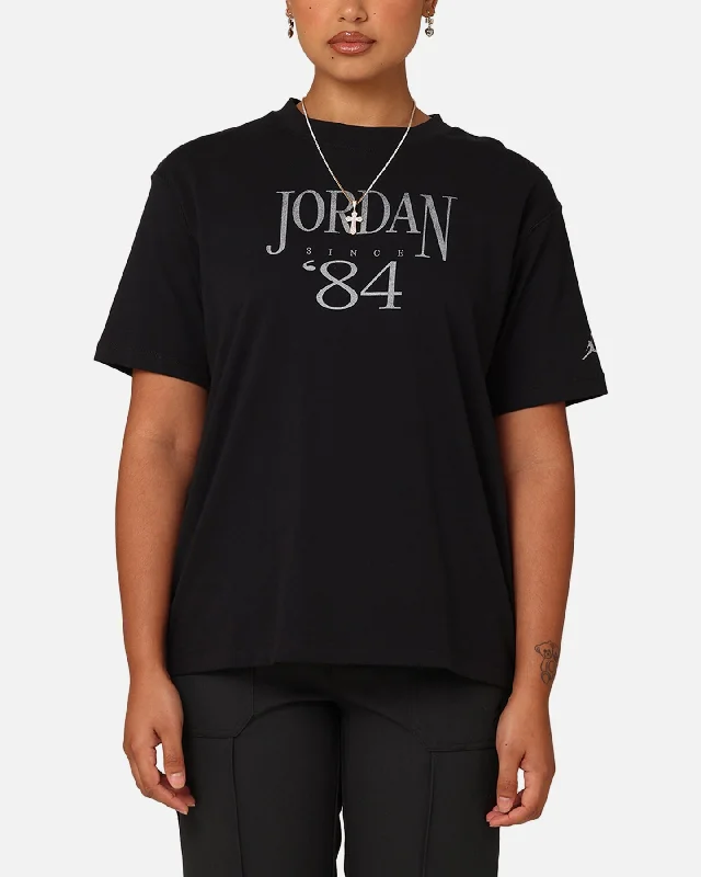 Jordan Women's Heritage Graphic T-Shirt Black/Sail Jersey Fabric Tulle Fabric Batik Fabric