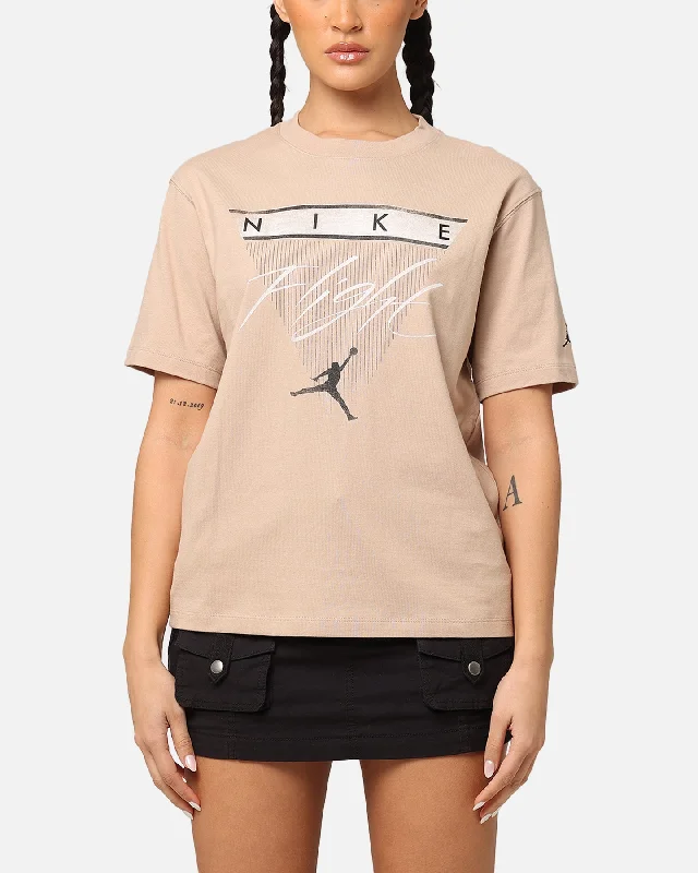 Jordan Women's Jordan Flight Heritage Graphic T-Shirt Legend Mid Brown Print Jacquard Patchwork