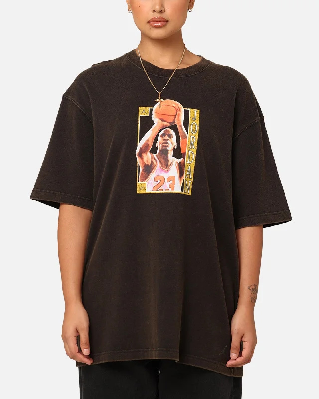 Jordan Women's Oversized Graphic T-Shirt Black/Iron Grey Zippered Front Buttoned Front Snap Front