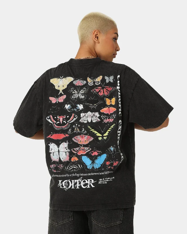 Loiter Euphoria Vintage T-Shirt Vintage Black Silk Blend Satin Velvet