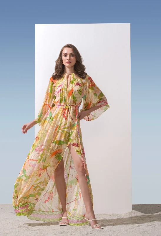 Lurex Georgette Printed Long Dress Tunics Sale discount