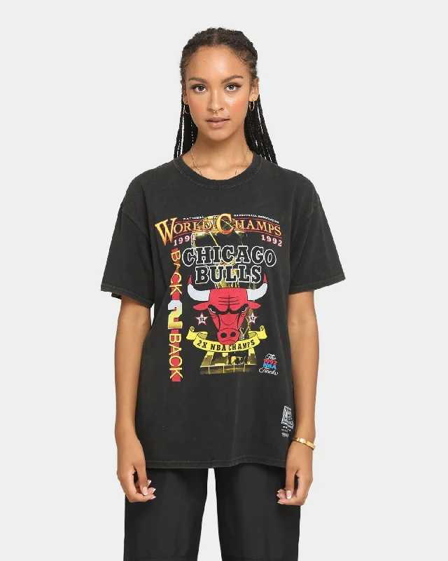 Mitchell & Ness Chicago Bulls World Champs B2B Trophy Vintage T-Shirt Vintage Black Mesh Blend Leather Blend Suede Blend