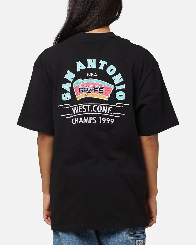 Mitchell & Ness San Antonio Spurs Arch T-Shirt Faded Black Lace Blend Ribbed Blend Corduroy Blend