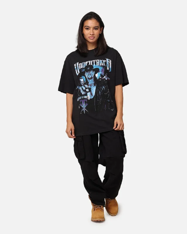 Mitchell & Ness X WWE The Undertaker T-Shirt Overdyed Black Basic T-Shirt Crew Neck Short Sleeve
