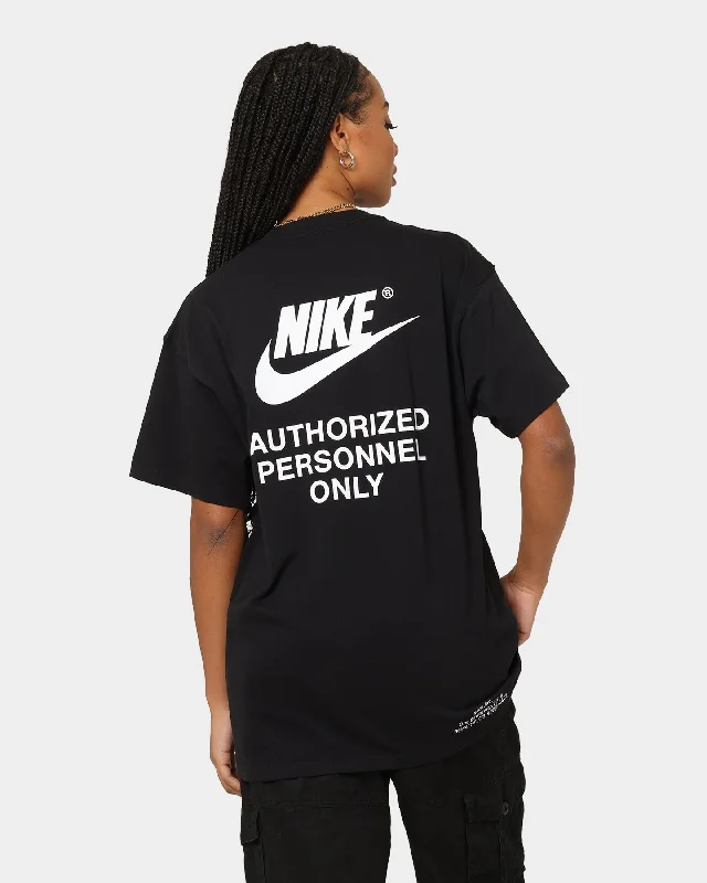 Nike Sportswear Authorized Personnel T-Shirt Black Basic T-Shirt Crew Neck Short Sleeve