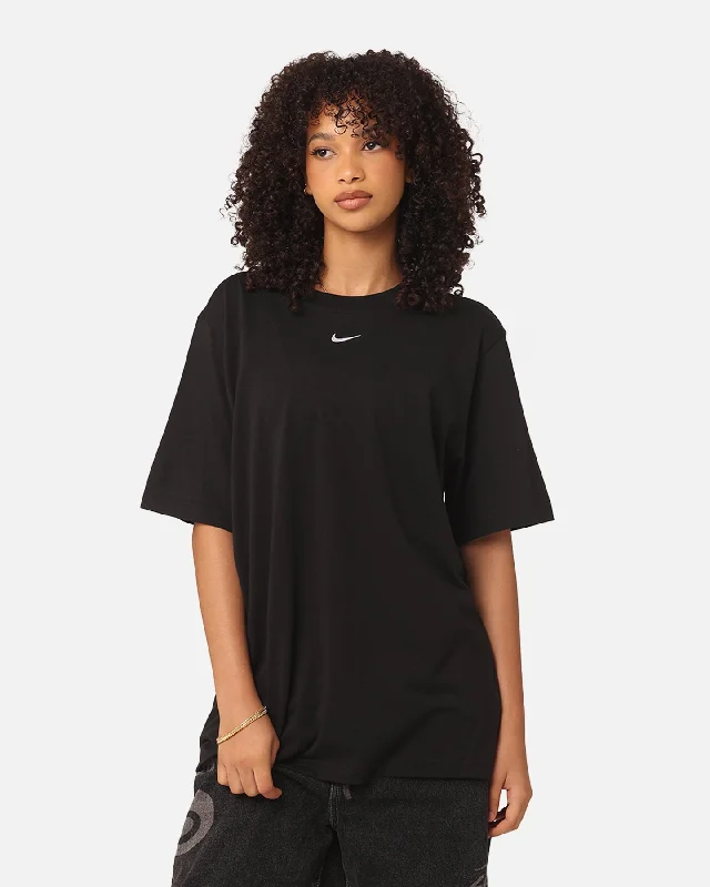 Nike Women's Sportswear Essentials T-Shirt Black/White Chenille Brocade Lace