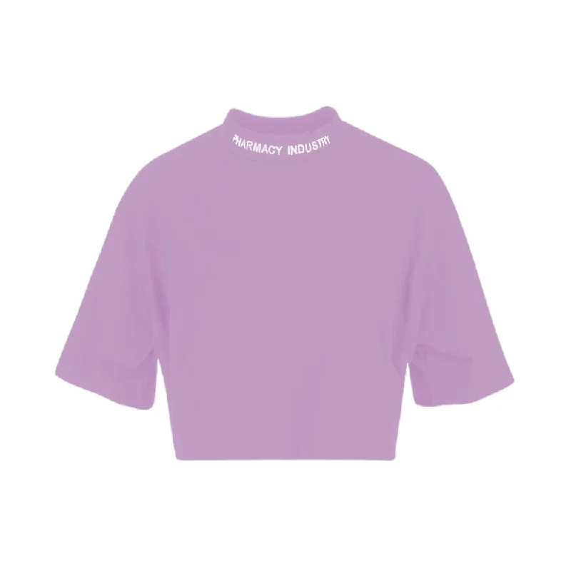 Purple Cotton Tops & T-Shirt Polka Dot Checkered Tartan