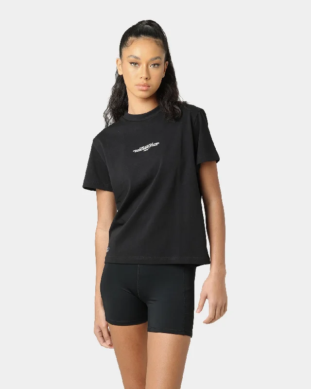 PYRA Women's Destination T-Shirt Black/White Denim Fabric Leather Fabric Suede Fabric