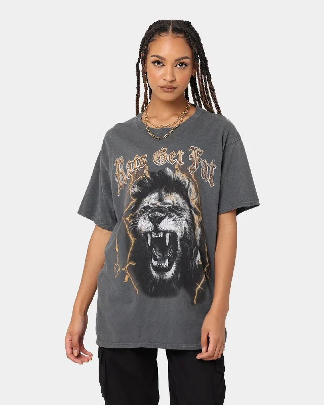 Rats Get Fat Lion Vintage T-Shirt Black Dye Front Pockets Side Pockets Patch Pockets
