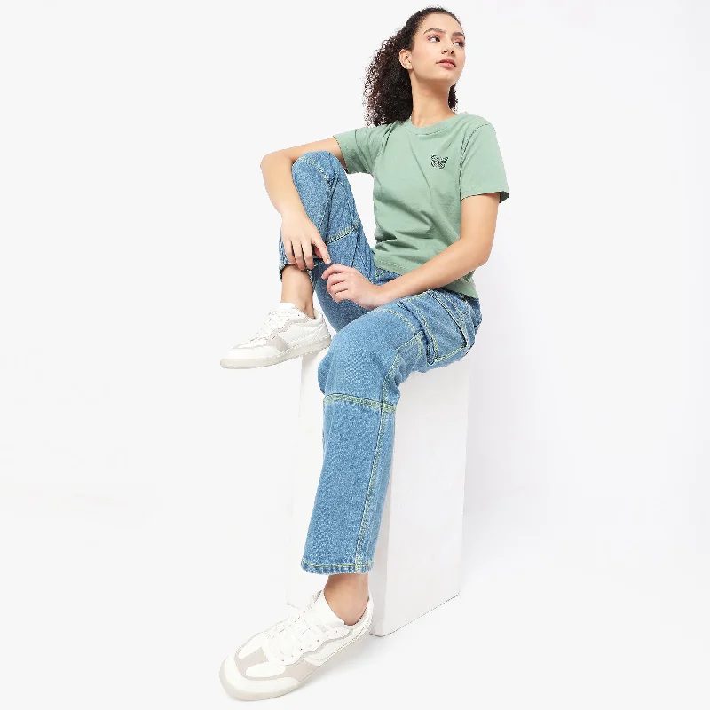 Regular Fit Solid T-Shirt Terry Blend Velvet Blend Canvas Blend