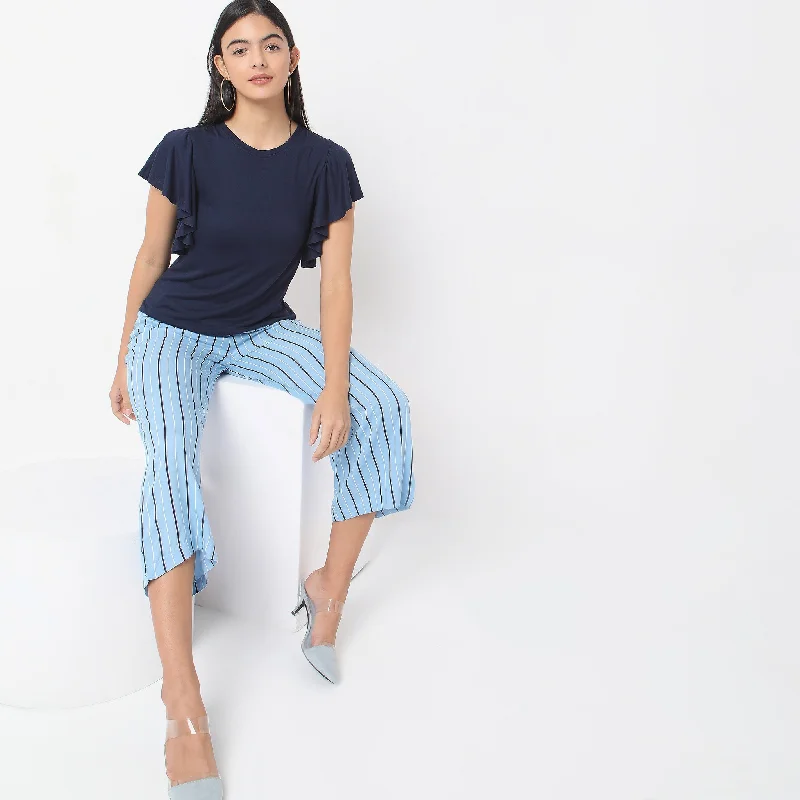 Regular Fit Solid T-Shirt Collared T-Shirt Boat Neck A-Line