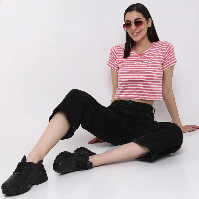 Regular Fit Striped T-Shirt Fashionable Trendy Casual