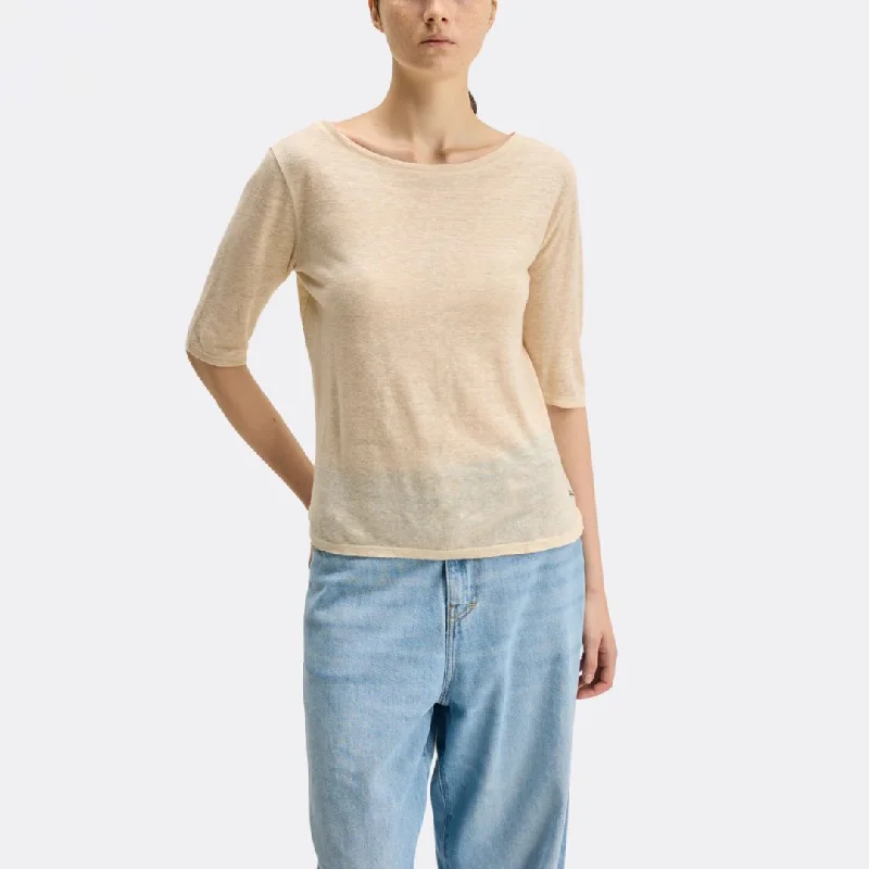 Seas T-Shirt (Ecru) Print Jacquard Patchwork
