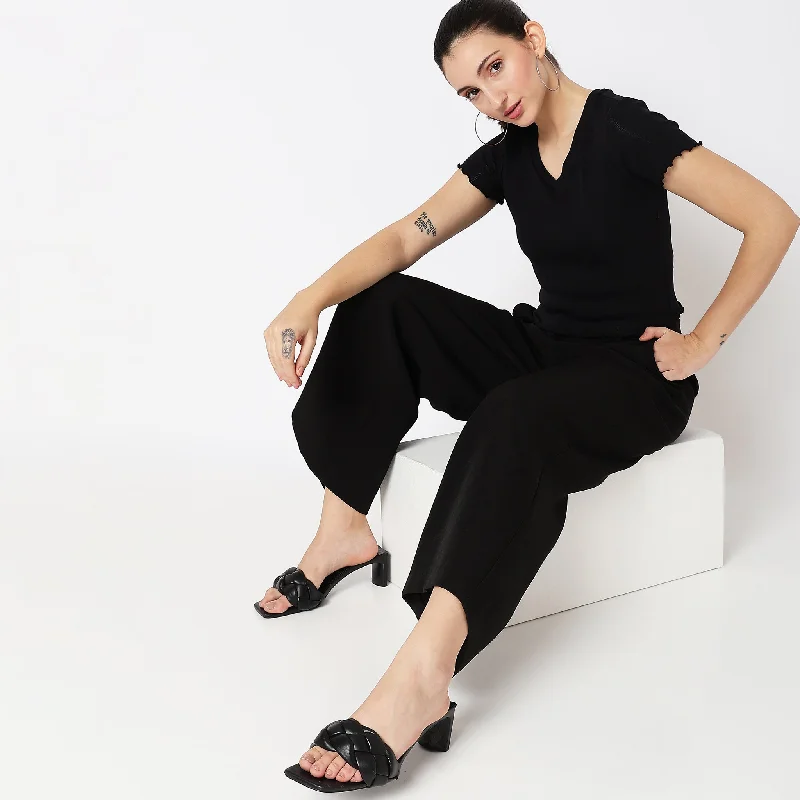 Slim Fit Solid T-Shirt Mesh Blend Leather Blend Suede Blend