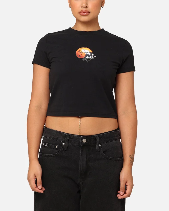 Stüssy Women's Ladybug Slim T-Shirt Black Houndstooth Herringbone Solid
