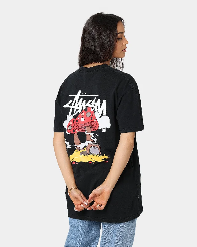 Stussy Something's Cooking T-Shirt Pigment Black Print Jacquard Patchwork