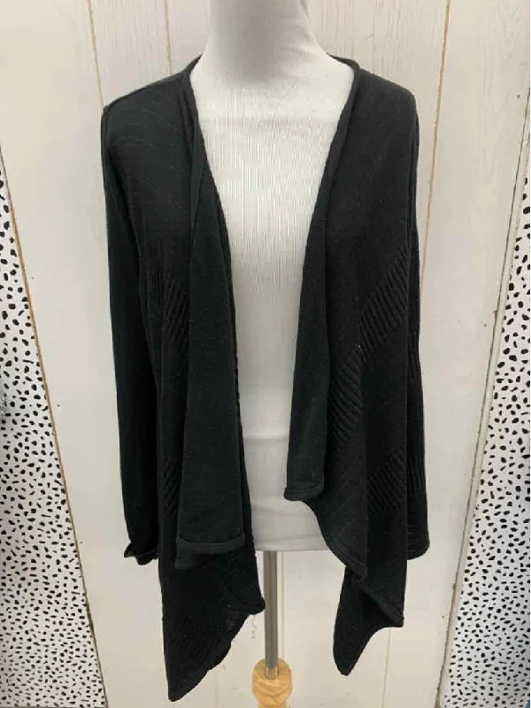 AB Studio Black Womens Size L Sweater Nylon Fabric Polyester Fabric Spandex Fabric